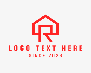 Rental - Red House Letter R logo design