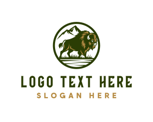 Outdoor - Wild Mountain Bison logo design