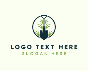 Grass - Lawn Shovel Landscaping logo design