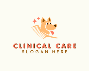 Grooming Dog Comb logo design