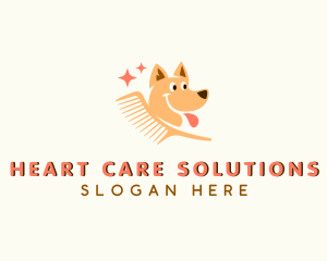 Grooming Dog Comb logo design