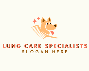 Grooming Dog Comb logo design