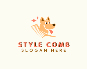 Comb - Grooming Dog Comb logo design