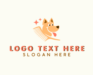 Veterinary - Grooming Dog Comb logo design