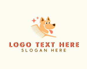 Grooming Dog Comb Logo