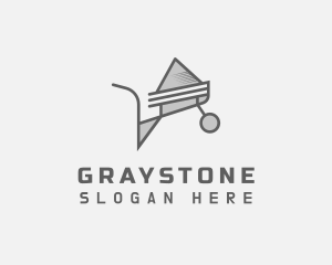 Gray - Gray Wheelbarrow Tool logo design