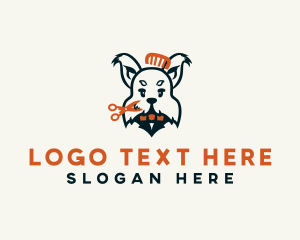 Pup - Dog Puppy Grooming logo design