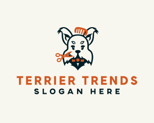 Terrier - Dog Puppy Grooming logo design