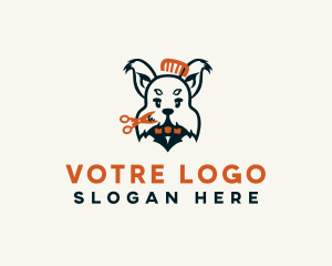 Fur - Dog Puppy Grooming logo design