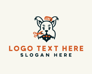 Bowtie - Dog Puppy Grooming logo design