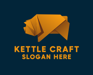 Pig Origami Craft logo design