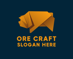 Pig Origami Craft logo design