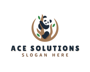 Cute Panda Branch logo design