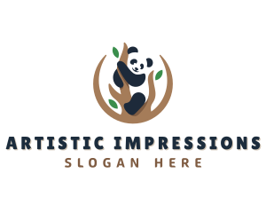 Cute Panda Branch logo design