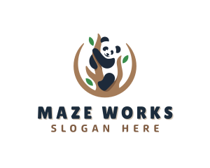 Cute Panda Branch logo design