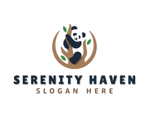 Sanctuary - Cute Panda Branch logo design