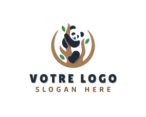 Bear - Cute Panda Branch logo design