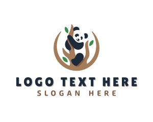 Zoo - Cute Panda Branch logo design
