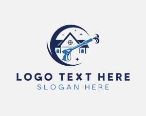 Roofing - Power Washer House Cleaning logo design