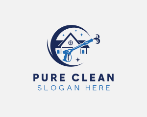 Power Washer House Cleaning  logo design