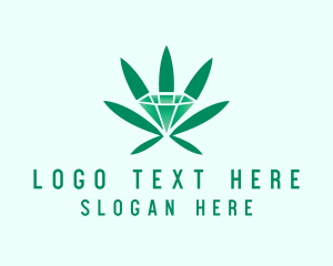 Hemp - Marijuana Leaf Jewel logo design