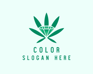 Gemstone - Marijuana Leaf Jewel logo design