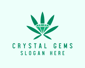 Marijuana Leaf Jewel logo design