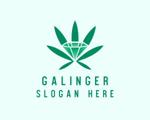 Grass - Marijuana Leaf Jewel logo design