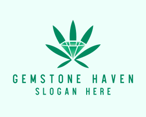 Marijuana Leaf Jewel logo design