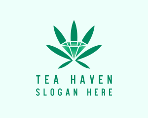 Marijuana Leaf Jewel logo design