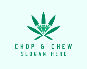Gem - Marijuana Leaf Jewel logo design