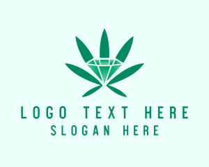Cbd - Marijuana Leaf Jewel logo design