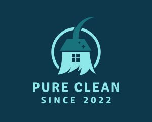 House Cleaning Broom logo design