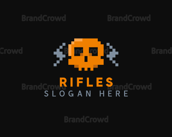 Cyber Pixel Skull Logo