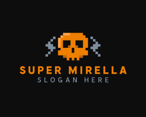 Futuristic - Cyber Pixel Skull logo design