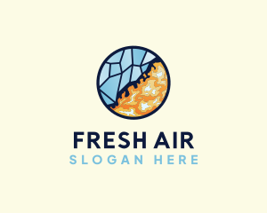 HVAC Heating Cooling logo design