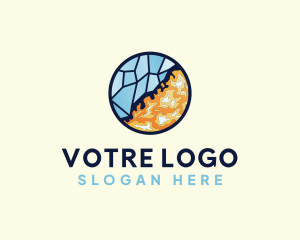 Hot - HVAC Heating Cooling logo design