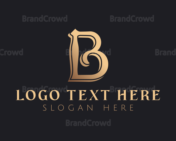 Golden Luxury Letter B Logo