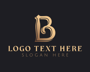 Clothing Line - Golden Luxury Letter B logo design