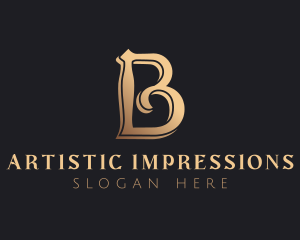 Golden Luxury Letter B logo design