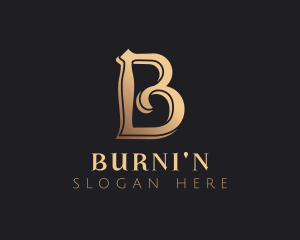 Golden Luxury Letter B logo design