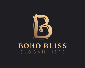 Golden Luxury Letter B logo design