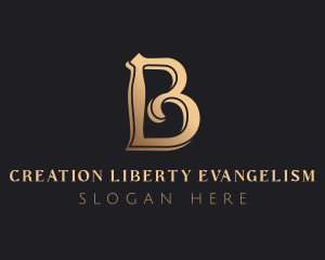 Golden Luxury Letter B logo design