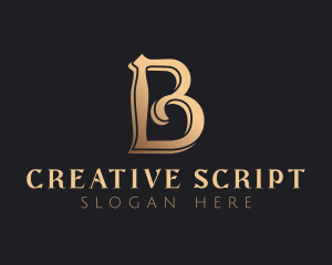 Lettering - Golden Luxury Letter B logo design