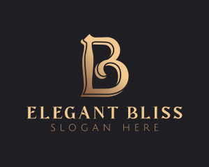 Bridal - Golden Luxury Letter B logo design