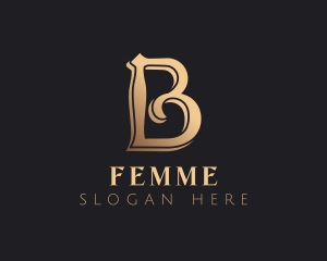 Golden Luxury Letter B logo design