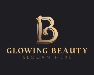 Aesthetician - Golden Luxury Letter B logo design