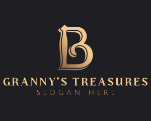 Golden Luxury Letter B logo design