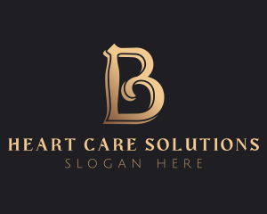 Golden Luxury Letter B logo design