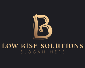 Golden Luxury Letter B logo design